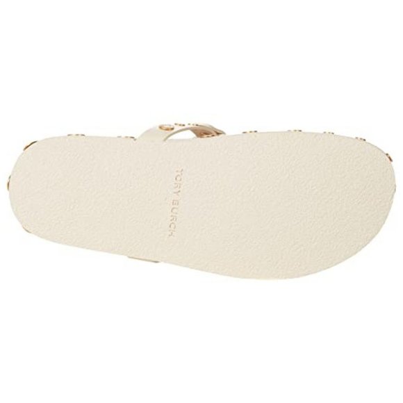 Tory Burch Miller  LAST ONES!  Cloud Coin Thong Sandals New Cream Ivory Leather - Picture 9 of 11